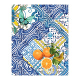 Mediterranean blue tiles, butterflies and citrus fruit (Print Only) thumbnail