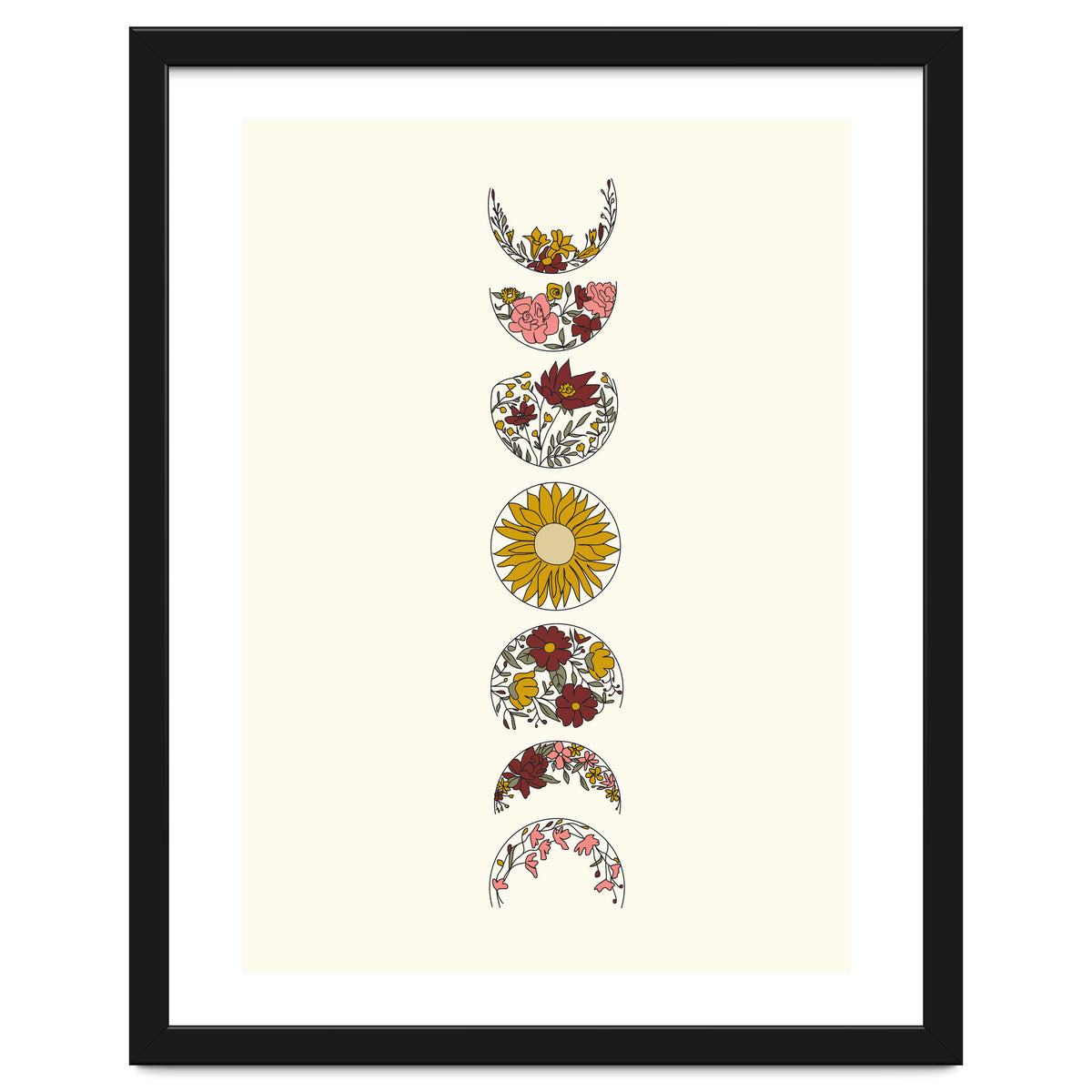 Floral Phases Of The Moon