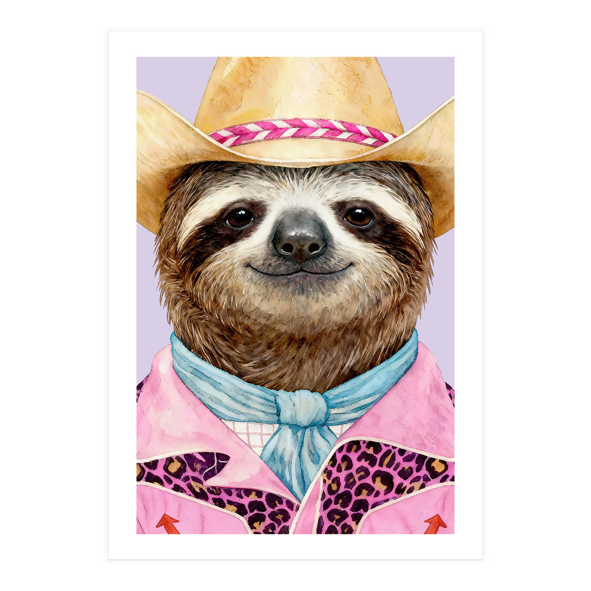 Sloth Wild Cowboy fashion (Print Only)