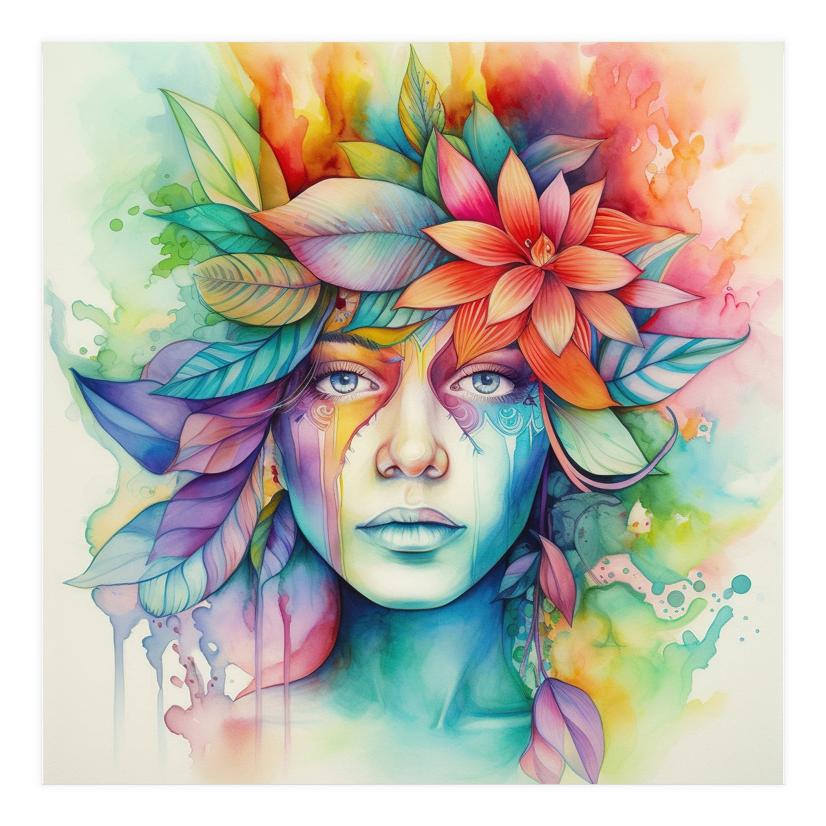 Watercolor Tropical Woman #2 (Print Only)