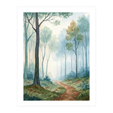Ethereal Misty Forest Watercolor Art Print (Print Only) thumbnail