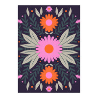 Pink And Orange Flowers (Print Only)