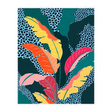 Teal & Tangerine, Botanical Nature Jungle Plants, Maximalism Eclectic Pop Of Color, Tropical Banana Leaves Bohemian Contemporary (Print Only) thumbnail