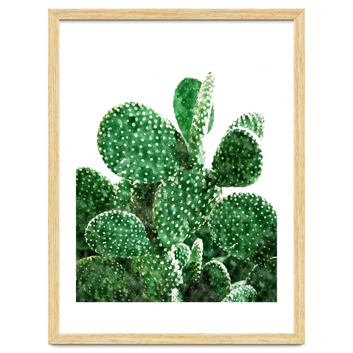Velvet Cactus | Watercolor Botanical Plants | Minimal Boho Scandinavian Painting