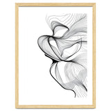 Abstract Black And White Swirls And Lines Flowing Art thumbnail