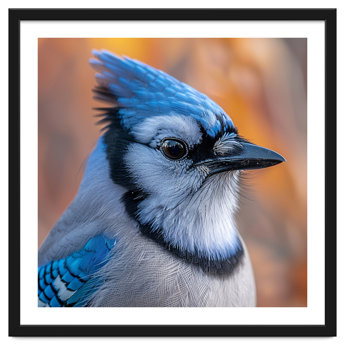Blue Jay Bird Close Up Detailed Portrait