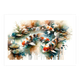 Colorful Koi Fish In Pond (Print Only) thumbnail