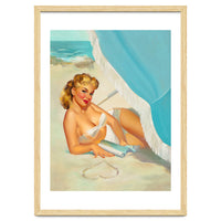 Pinup Sexy Blonde On The Beach