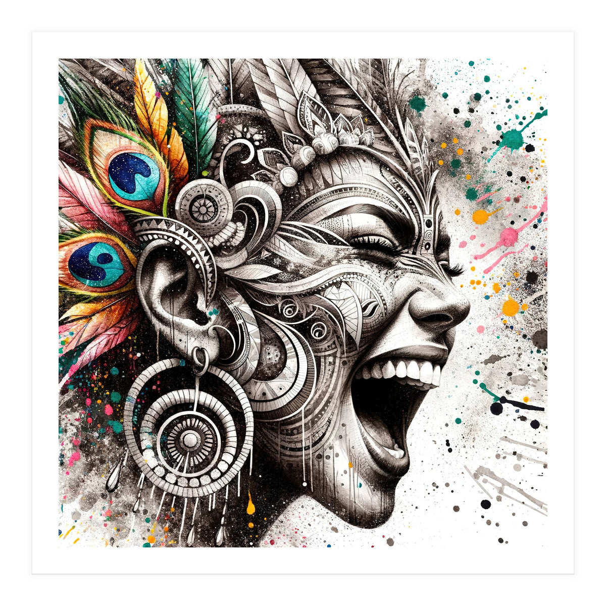 Carnival Scream Portrait (Print Only)