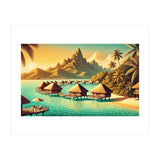 Vintage Bora Bora Poster, French Polynesia (Print Only) thumbnail