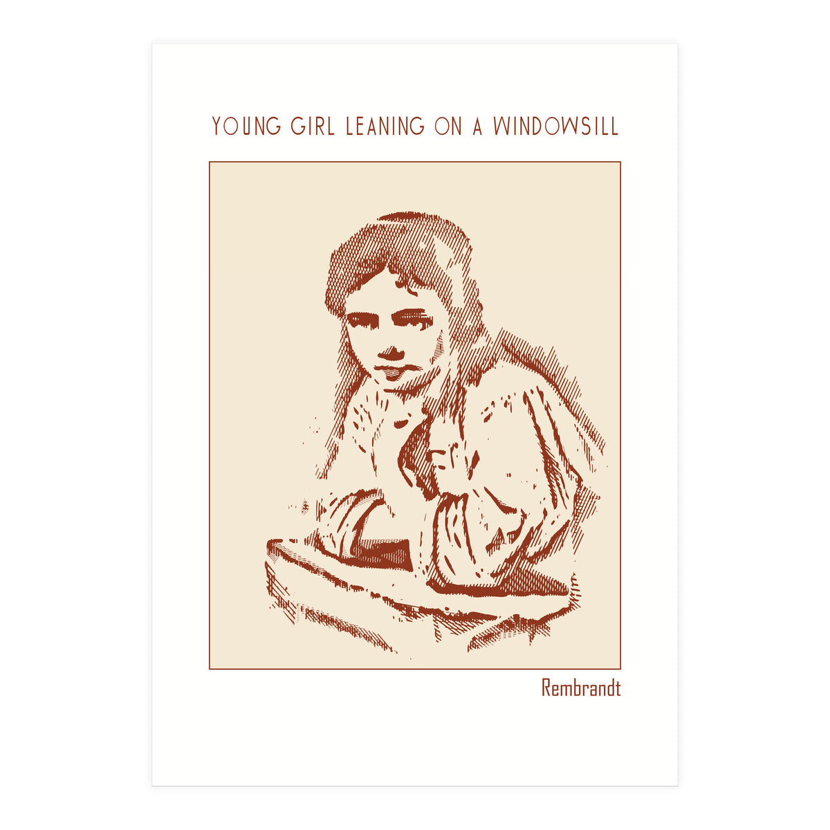 Young Girl Leaning On A Windowsill – Rembrandt Harmenszoon Van Rijn (Print Only)