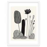 Abstract Black And White Botanical Illustration With Organic Shapes thumbnail