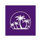 Palm Trees And Sunset in White (Print Only) thumbnail