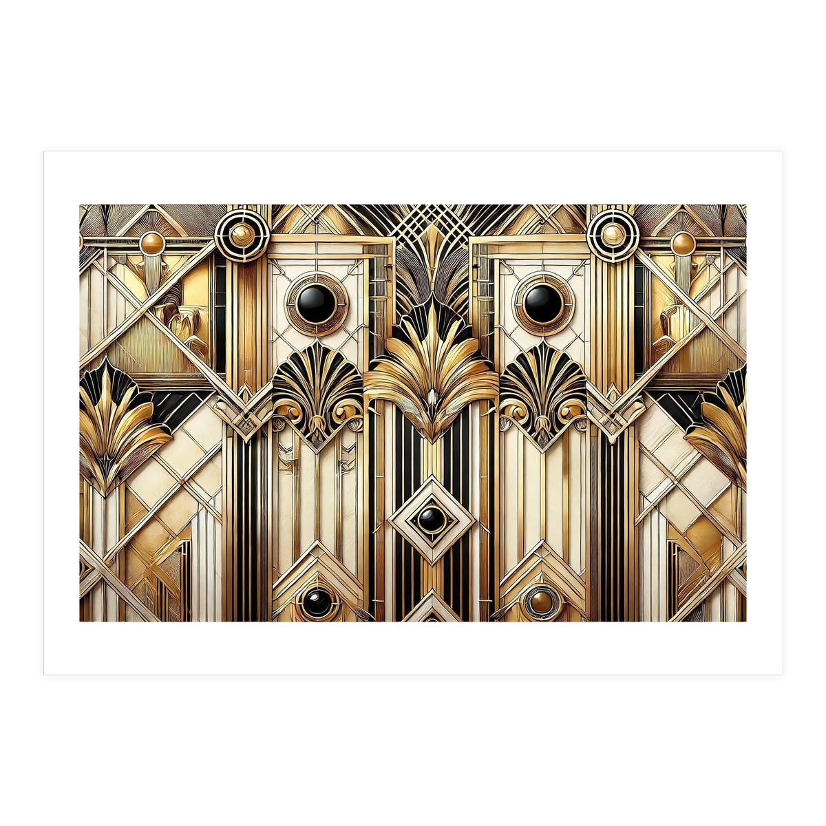 Art Deco Gold Geometric Pattern (Print Only)