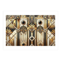 Art Deco Gold Geometric Pattern (Print Only)