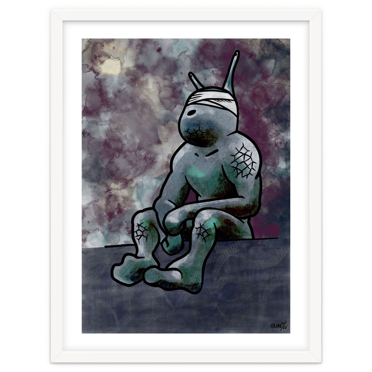 Sitting Sluggy (Lwuba 049 Meku Sitting Watercolor)