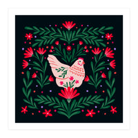 Blooming Chicken Green And Red (Print Only)