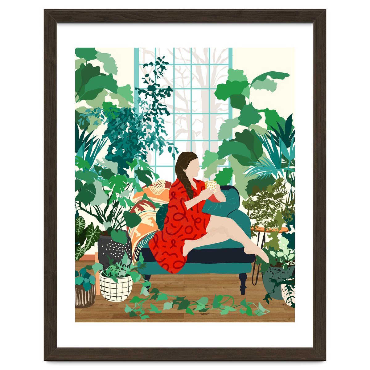 Introspection, Urban Jungle Bohemian Decor Plants, Self Care Plant Lady, Self Love Retrospection Analyse Positivity Mindset Fashion