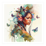 Floral Native Warrior Woman Butterfly Dance (Print Only) thumbnail