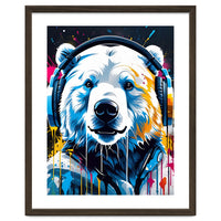 Polar Bear In Headphones, Graffiti