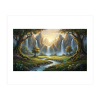 Enchanted Waterfall Meadow (Print Only)