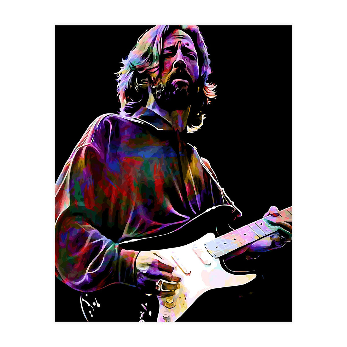 Eric Clapton Rock and Blues Guitarist Legend v4 (Print Only)