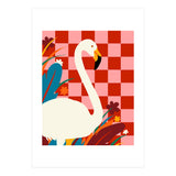 Checkers & The Great Egret, Wildlife Animals Maximalist Eclectic, Bold Heron Botanical Nature Jungle Bohemian (Print Only) thumbnail