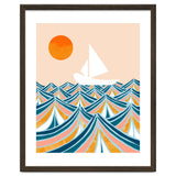 Set Sail, Ocean Boat Sailing Travel, Sea Cruise Summer Waves, Graphic Design Bohemian Modern Eclectic thumbnail