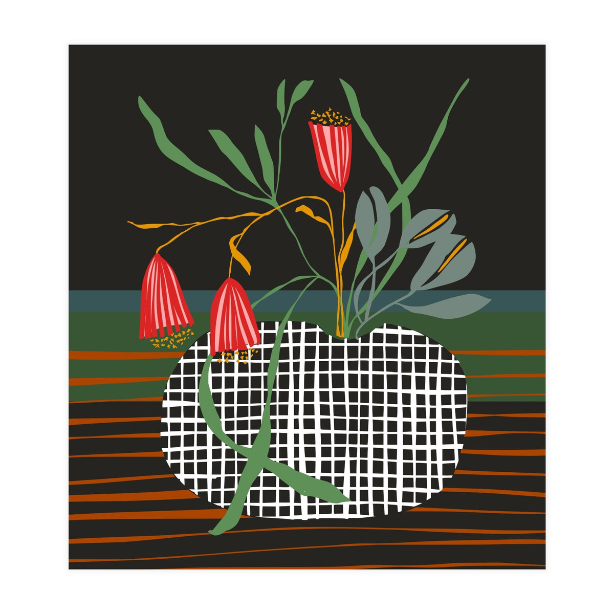 Midcentury vase dark (Print Only)