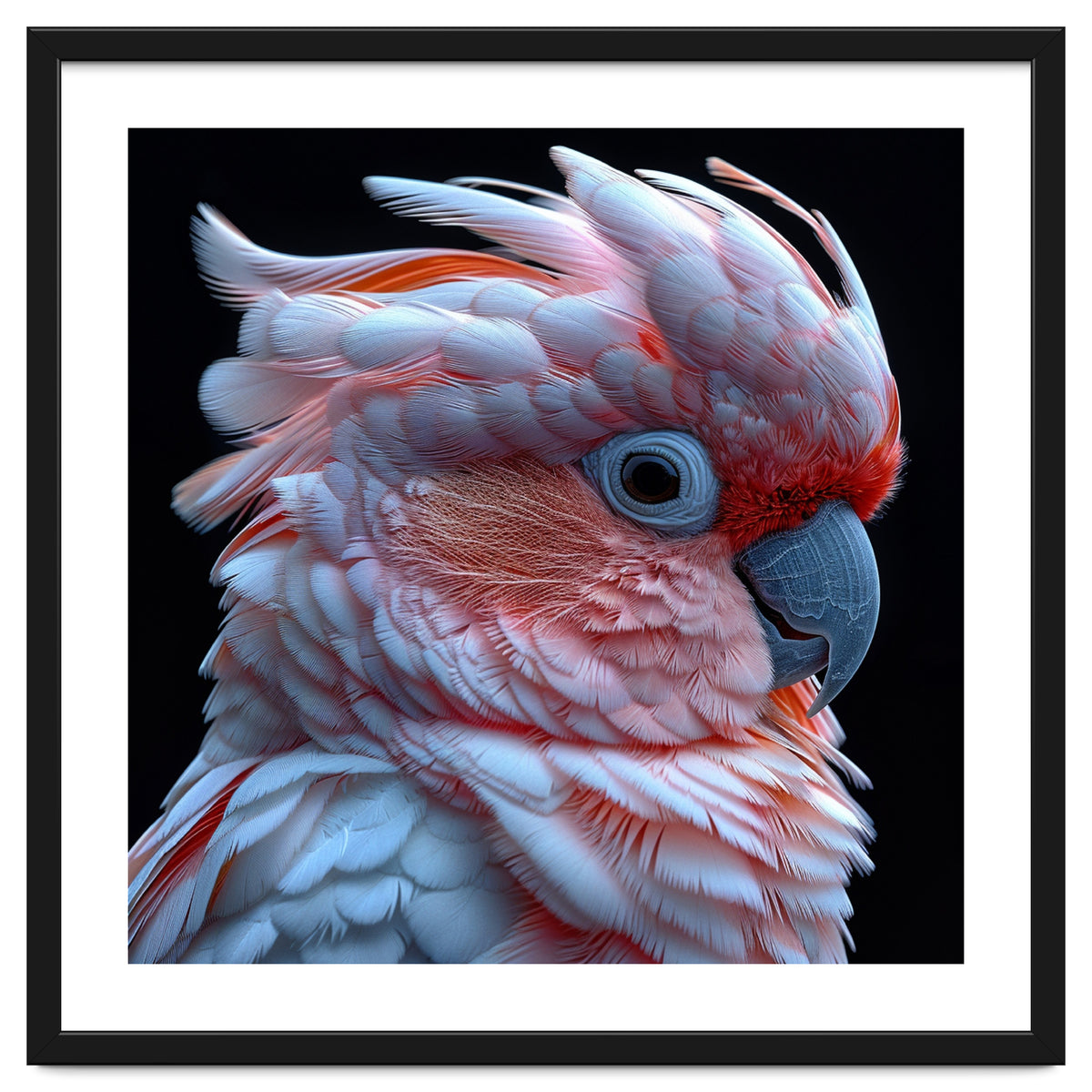 Pink Cockatoo Parrot Close Up Portrait Feather