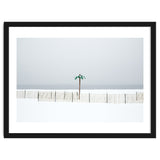 Fake palm tree in the winter snow beach thumbnail