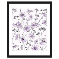 Wild Roses Floral Pattern - Purple