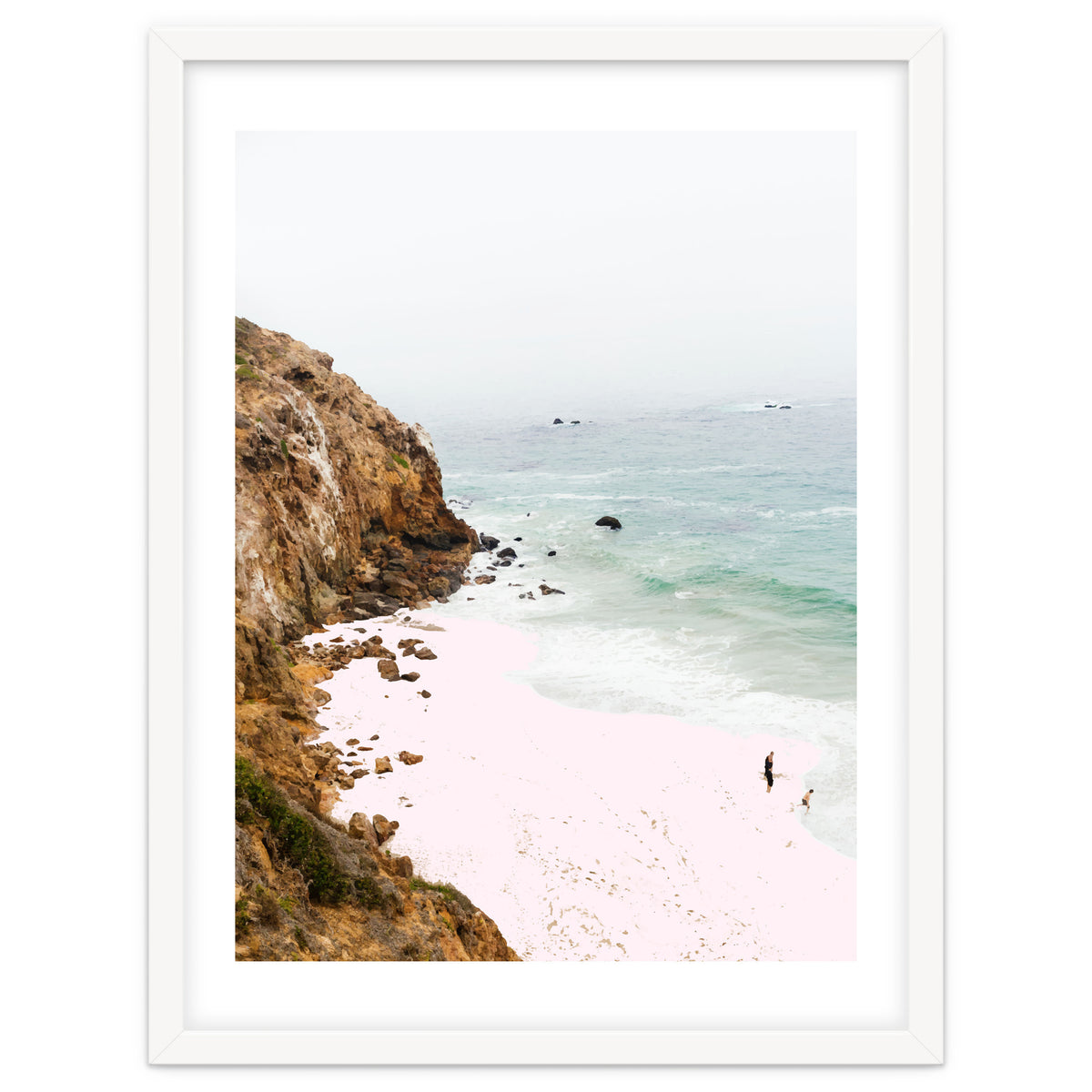 Pink Trails, Beach Tropical Travel Ocean Pastel Digital Art, Photography Sea Scenic Nature Landscape