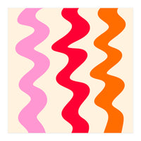 Squiggly Lines - orange, pink and cream (Print Only)