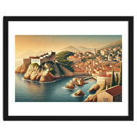 Vintage Croatia, Dubrovnik Coastal Poster