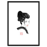 Geisha Face Red Lips