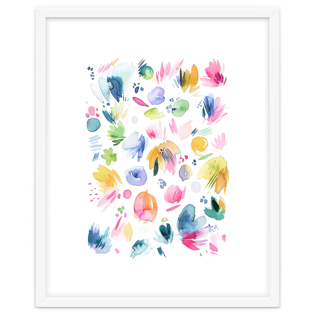 Abstract Watercolor Summer Flowers I