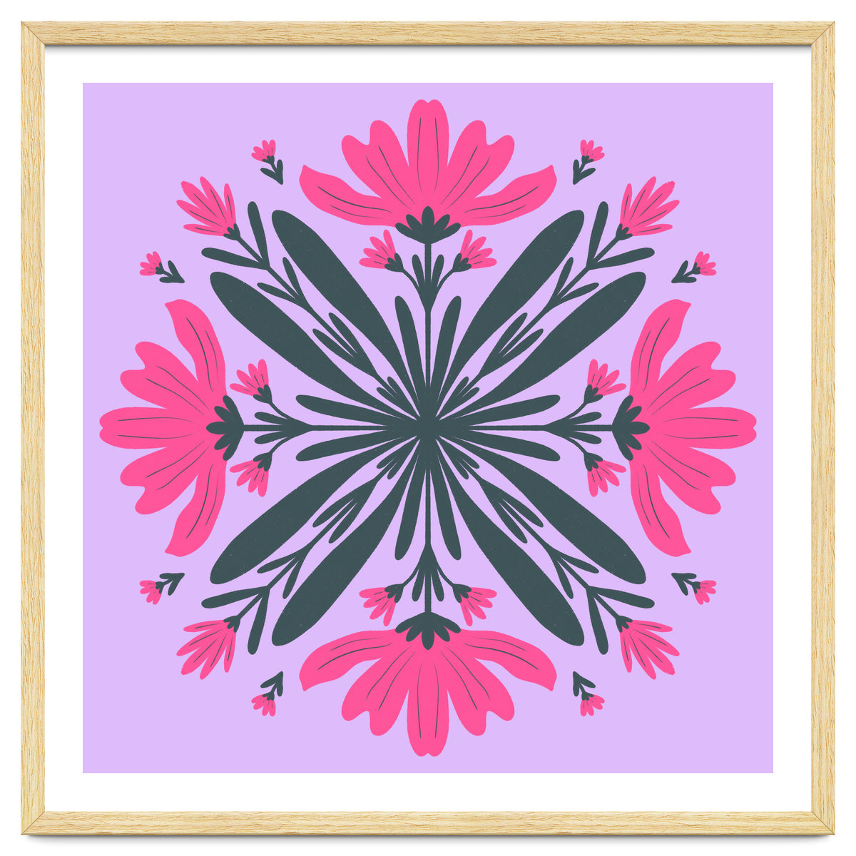 Magenta mandala flowers