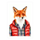 Dapper Fox Portrait Puffer Wild Fashion  (Print Only) thumbnail