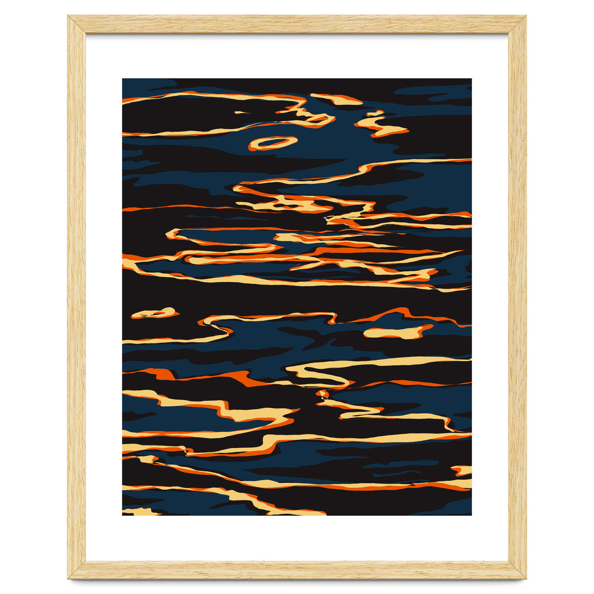 Sunset Reflection, Positivity Hope Growth Optimism Mindset, Nature Marble Dark Ocean