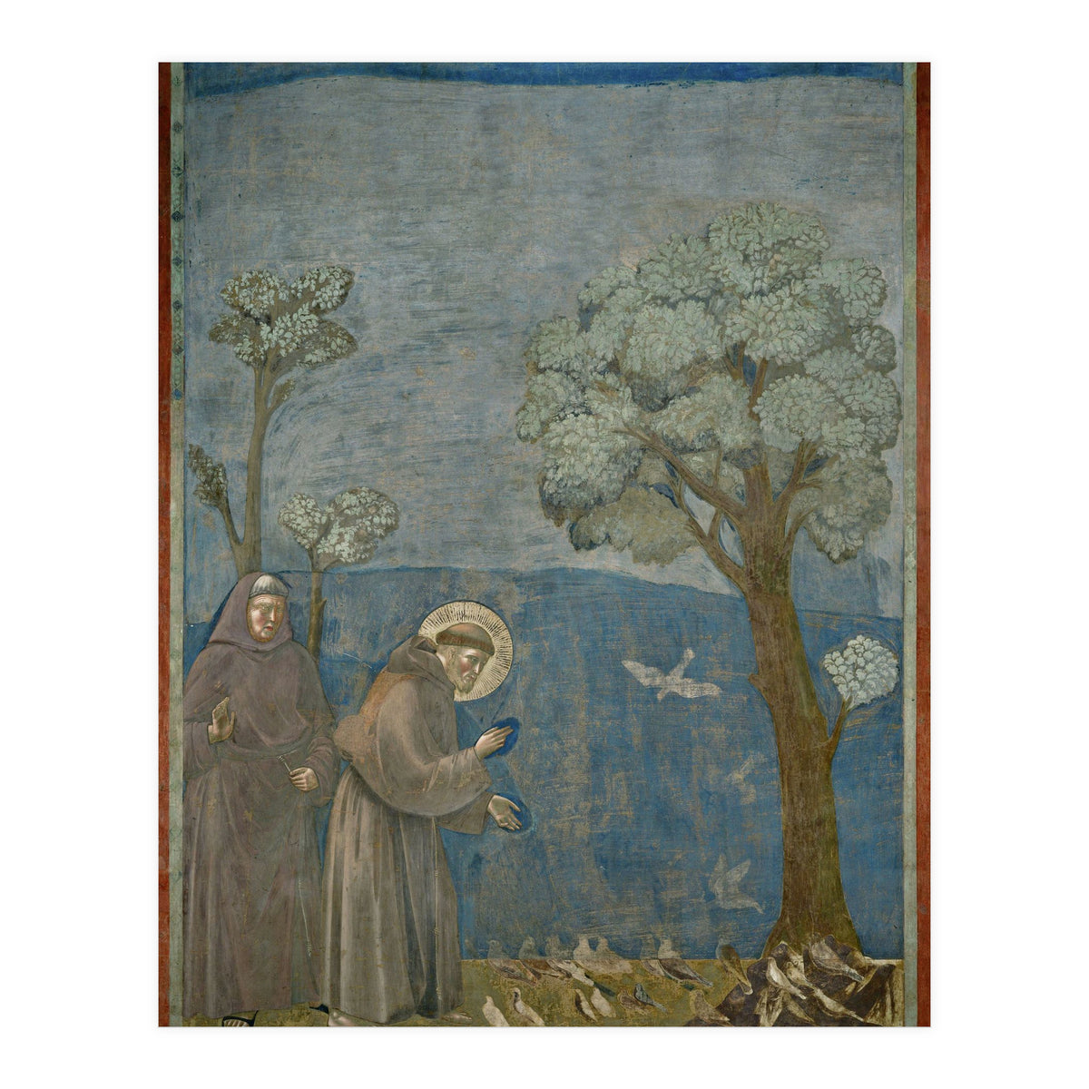 Saint Francis of Assisi preaching to the birds. Giotto. GIOTTO DE BONDONE (1266-1337). (Print Only)