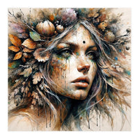 Harvest Crown Druid Woman Portrait (Print Only)