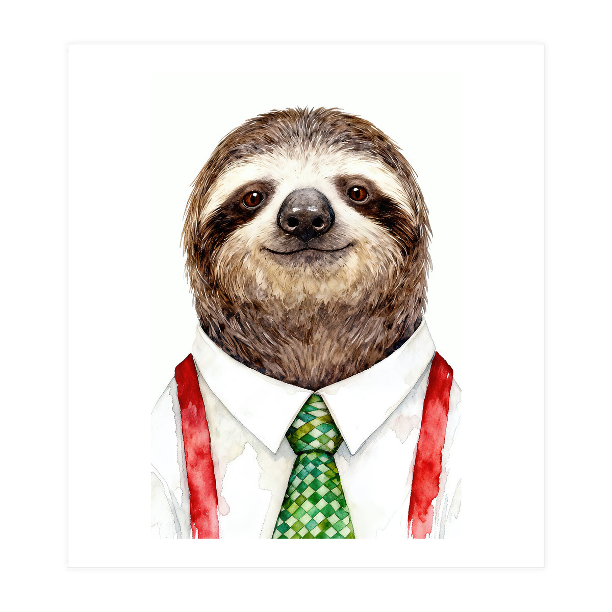 Sloth in the office Attire (Print Only)