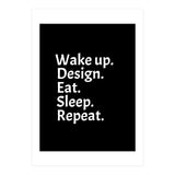 Wake Up Design Eat Sleep Repeat (Print Only) thumbnail