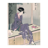 Kitagawa Utamaro (Copy) / 'Mujer sentada en una veranda', ca.  1798; 20th century, Japanese School. (Print Only) thumbnail