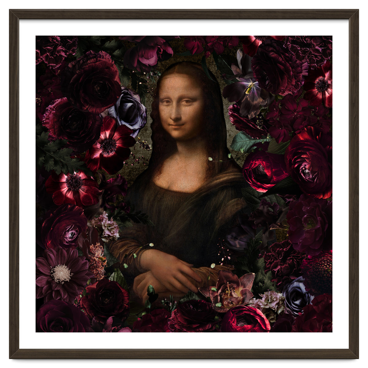 Mona Lisa And Dark Flowers