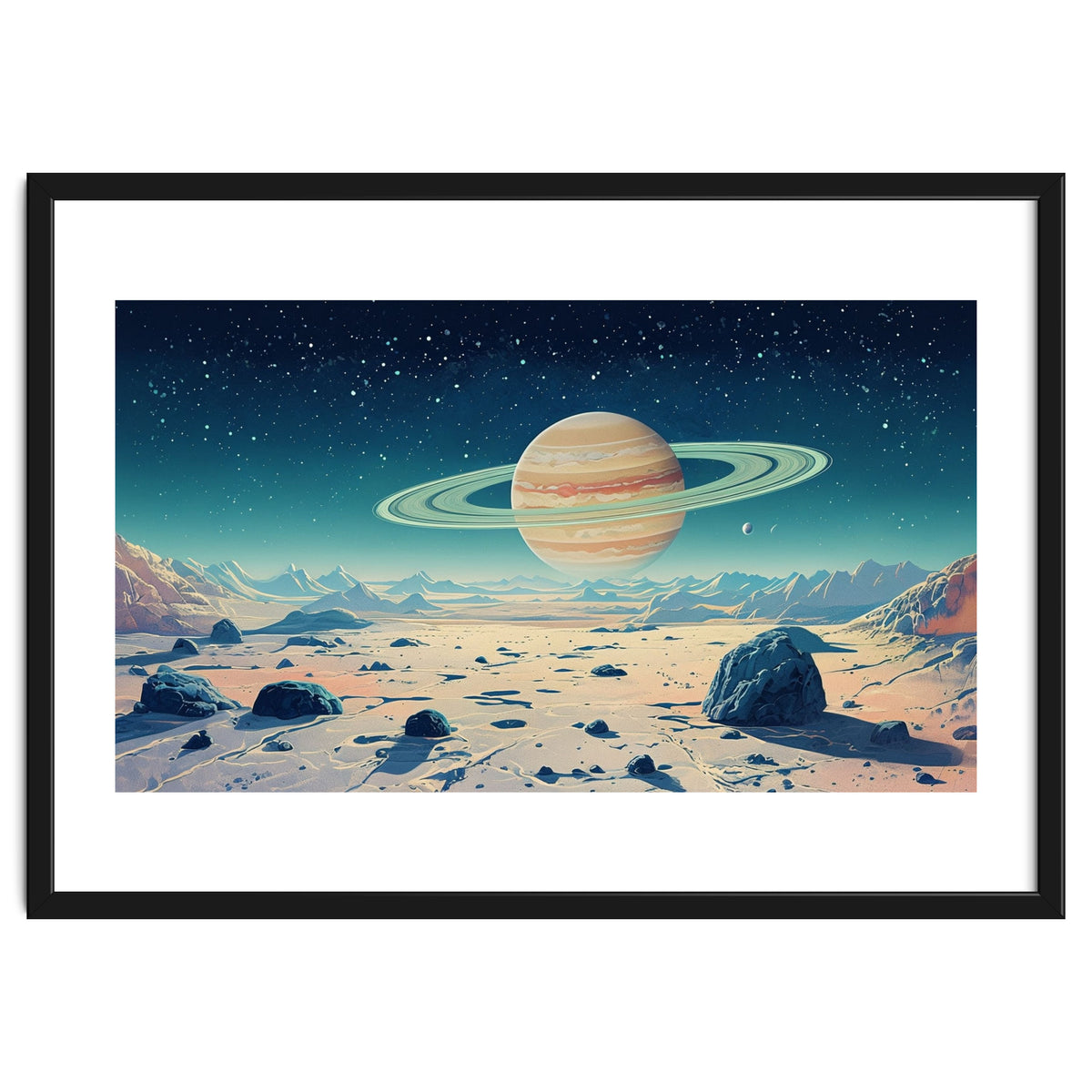 Alien Horizon: Saturn-Inspired Planetary Landscape