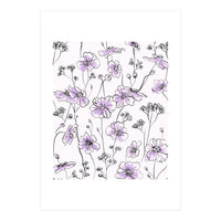 Wild Roses Floral Pattern - Purple (Print Only)