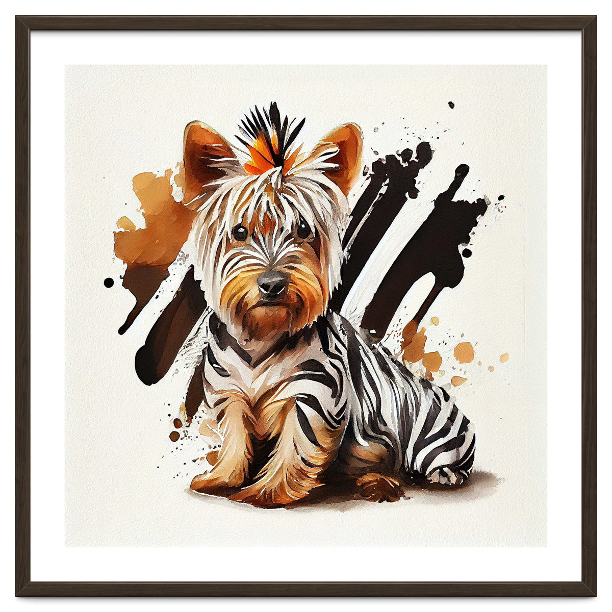 Watercolor Yorkshire Terrier Dog