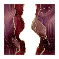 Burgundy & Gold Glitter Agate Texture 06 (Print Only)